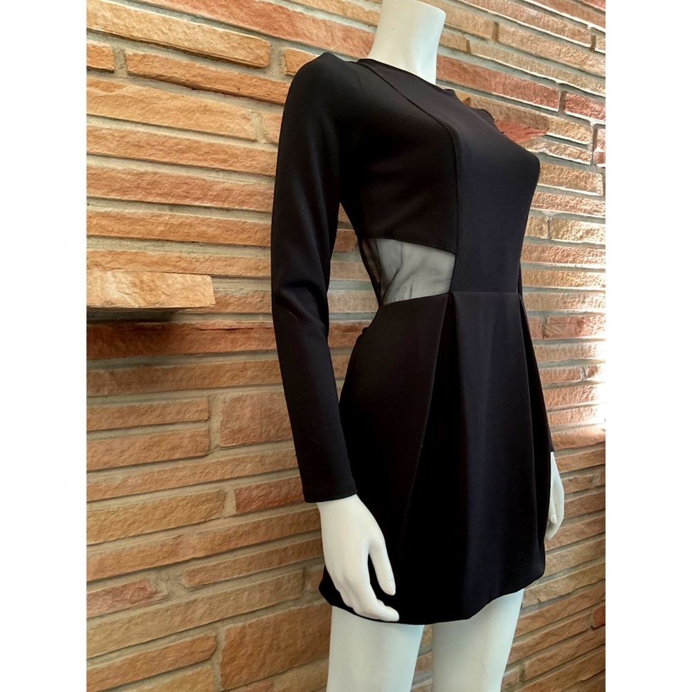 Vivian Chan Black Alena Cocktail Dress Medium